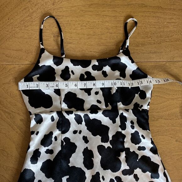 Wild Fable Black and Whit Cow Print Satin Mini Dress Size XS - Picture 8 of 12